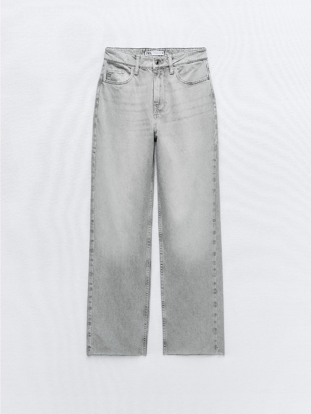Zara - High-Rise Straight Leg Jeans in Light Gray - Size 0 - Never Worn